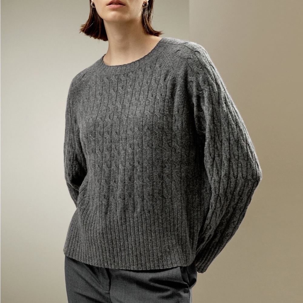 LILYSILK Baby Cashmere Cable-Knit Sweater